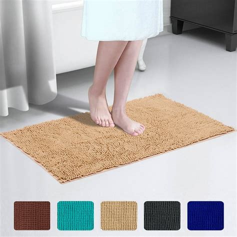 Non Slip Shaggy Microfiber Chenille Bath Rug Mat Extra Soft And Absorbent Machine Washable