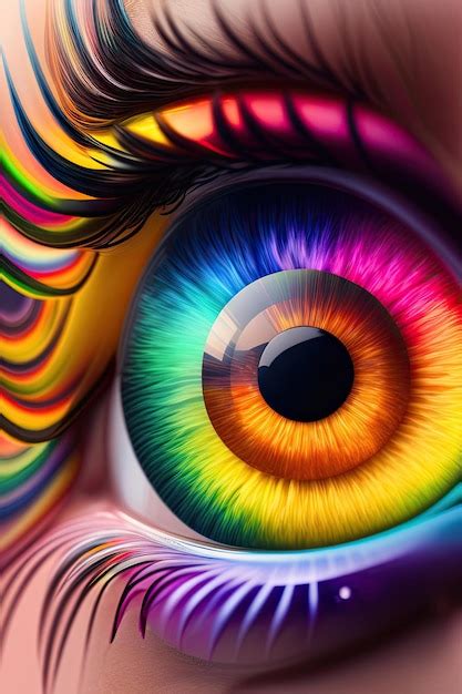 Premium AI Image | Bright Human Eye with Rainbow Colors