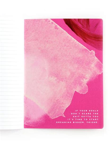 Hot Pink Notebook Big Goals Inspirational Notebookn Moxiecreed