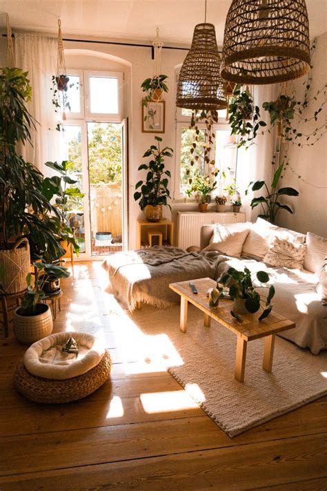 Boho Einrichtung Mit Pflanzen Wohnung Einrichten Wohnung Wohnzimmer