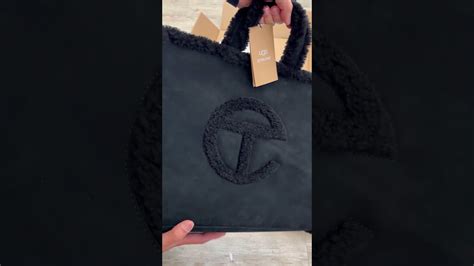 Unboxing Ugg X Telfar Black Medium Genuine Shearling Shopper Tote Bag Youtube