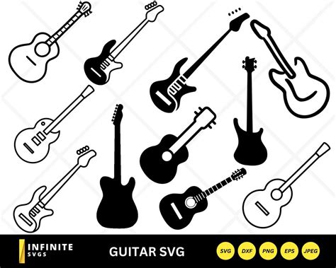 Guitar Svg Guitar Clipart Electric Guitar Svg Guitar Silhouette