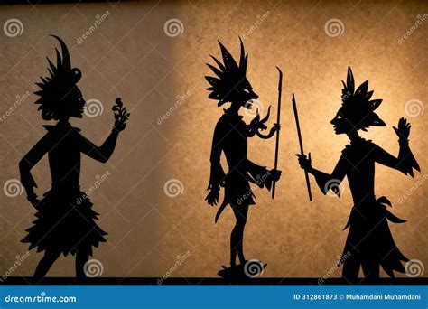 Traditional Characters Of Indonesian Shadow Puppets Show Wayang Kulit