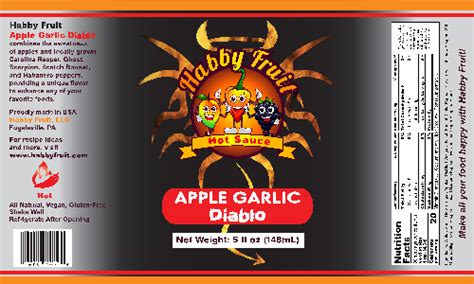 Apple Garlic Diablo Hot Sauce Habby Fruit