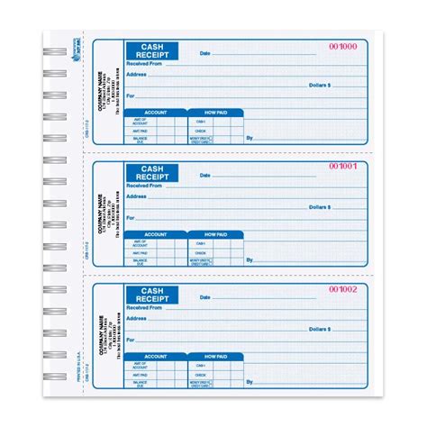 Personalized Rent Receipt Book 3 Per Page Carbonless Copies