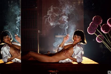 Looking For The Source Of This Playboy Image Of A Naked Woman Smoking On A Table