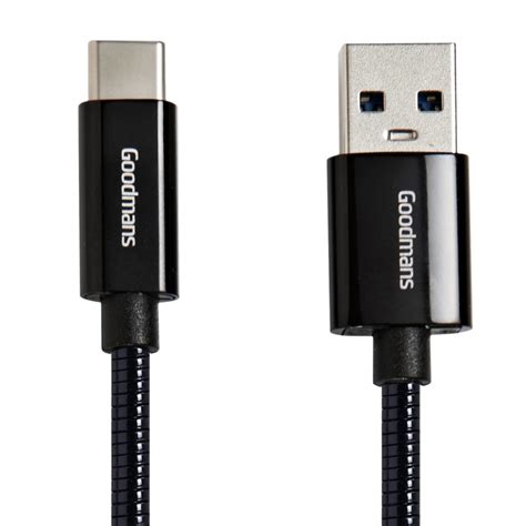 Goodmans Usb Type C Metal Charging Cable Black B M