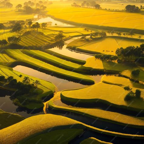 Premium Photo | A view of rice fields in vietnam