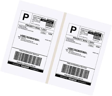 Amazon FungLam Half Sheet Shipping Labels With Self Adhesive For