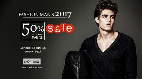 Stylish Fashion Mans Banner For E Commerce Website Photoshop Cc