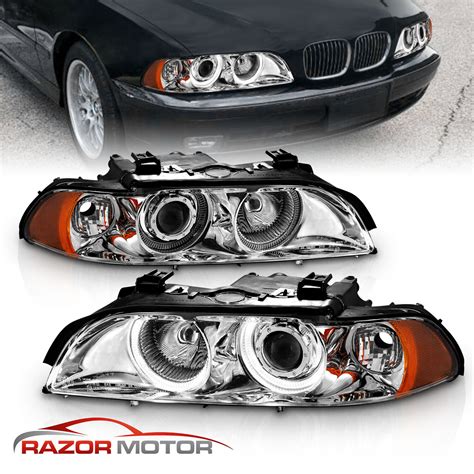 Chrome Dual Halo Projector Headlights For Bmw E Series