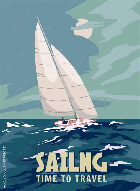 Ship Sailboat During A Storm Poster Retro Sailing Ship On The Ocean