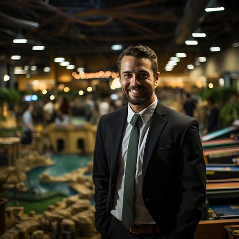 premium ai image  marina finance bro   indoor mini golf