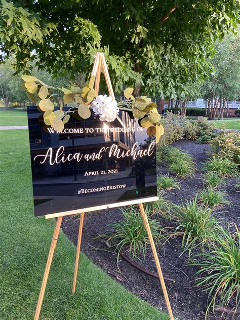 Black Acrylic Wedding Welcome Sign X Etsy