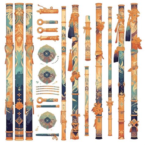 Premium Vector | Vietnamese bamboo flute patterns with delicate sounds