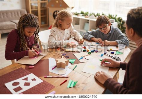 kids making art images stock  vectors shutterstock