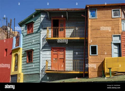 colorful house facade caminito la boca district buenos aires