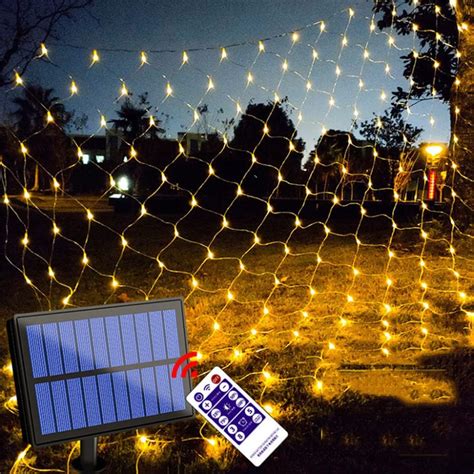 Solar Lichternetz Mesh Netz Lichterkette Netzlicht Au En Innen Leds