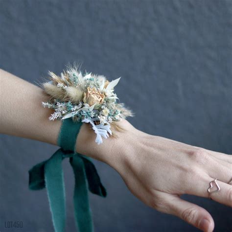 Teal Wrist Corsage