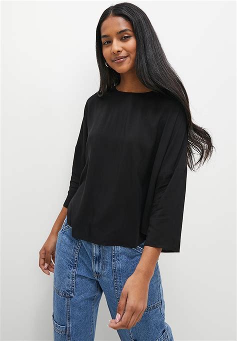 Kimono Sleeve Shell Black1 Superbalist Blouses Superbalist