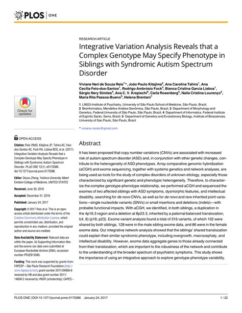 Pdf Integrative Variation Analysis Reveals That A Complex Genotype May Specify Phenotype In