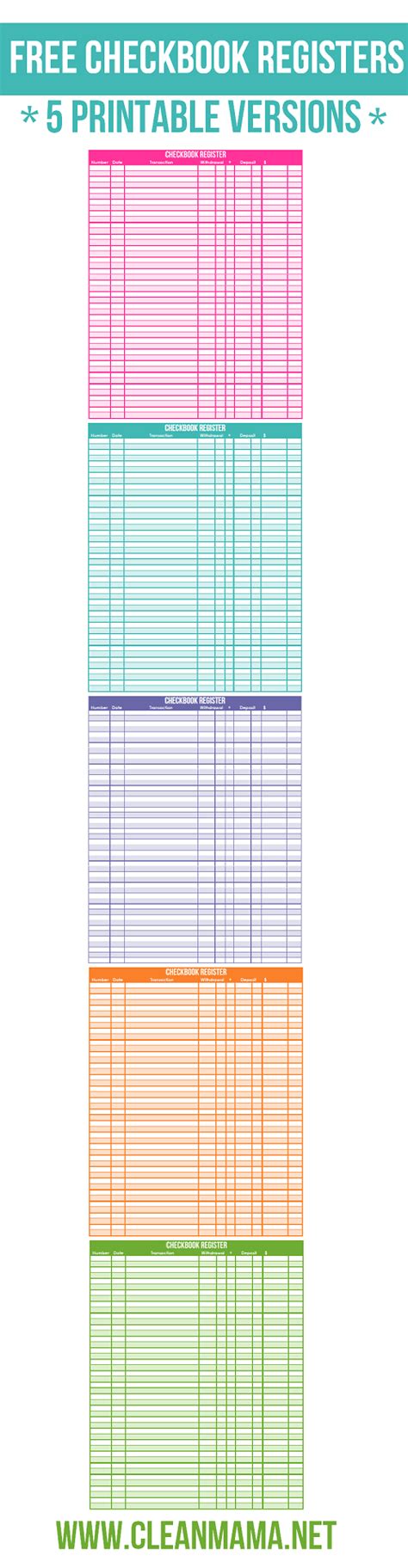 Checkbook Register Templates Free Printable Template Lab