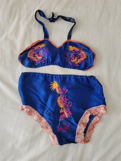 Vintage S S Sweetheart Lingerie Set Embroider Gem