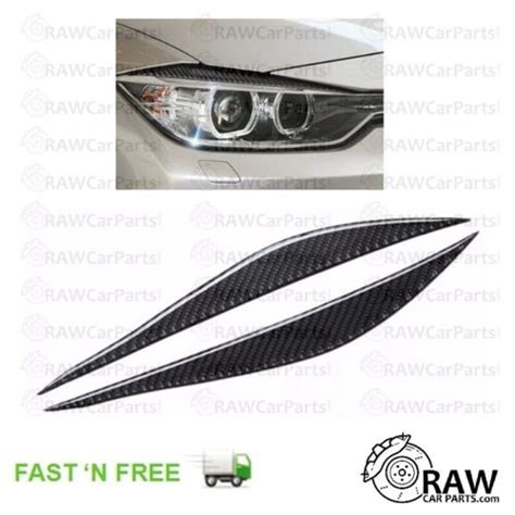 Carbon Fibre Effect Eyelids Eyebrows For Bmw F F Headlights S