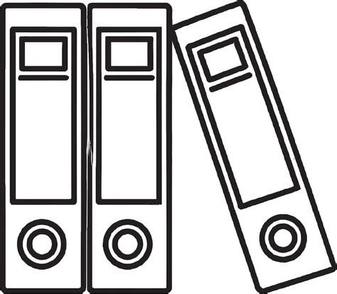 Premium Vector A Black And White Line Drawing Of Two Binders