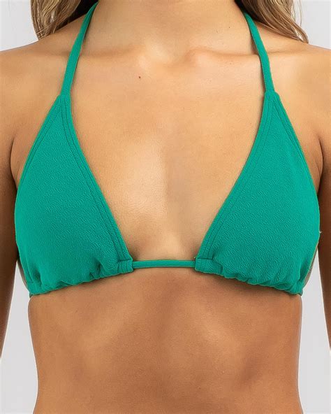 Shop Billabong Sunkissed Remi Triangle Bikini Top In Jade Green Fast Shipping Easy Returns