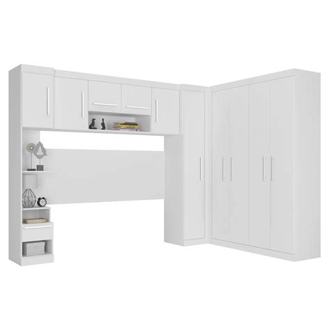 Roupeiro Casal Modulado 10 Portas 3 Gavetas Branco Star Poliman No Shoptime