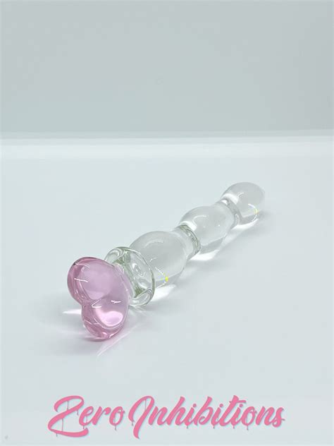Pink Heart Glass Anal Sex Toy Dildo Cute Adult Toys Fetish Etsy