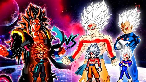 Xeno Gogeta Ssj Op New Vs Goku Omni God Vegeta Omni God In Jump