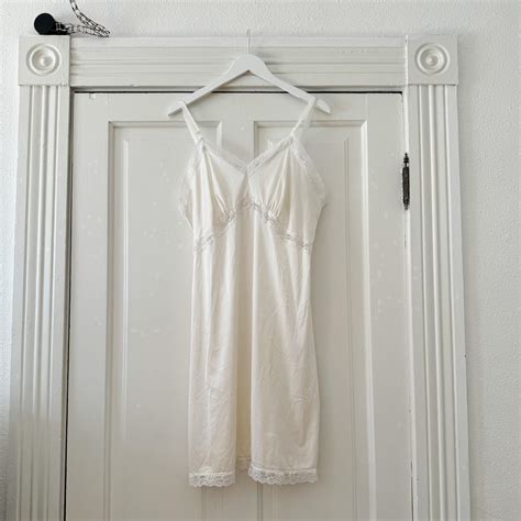 Vintage White Lace Slip Lingerie Dress Balletcore Depop
