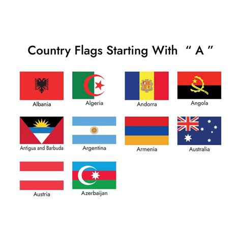 country flags starting alphabet  vector  vector art  vecteezy