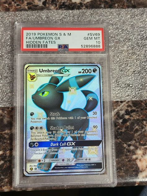 Psa Umbreon Gx Sv Sv Hidden Fates Shiny Vault Gem Mint Values