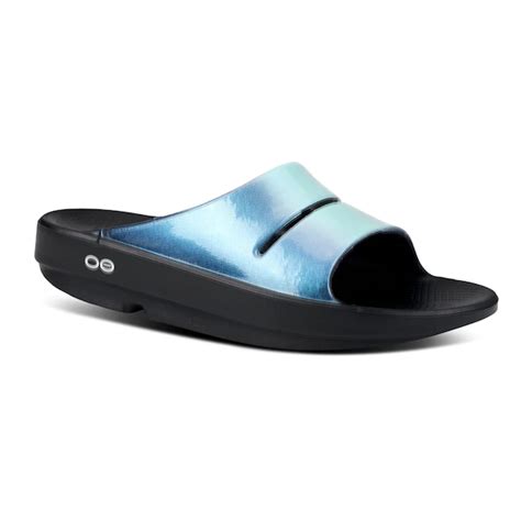 Oofos Women S Ooahh Luxe Slide Sandal Atlantis Laurie S Shoes