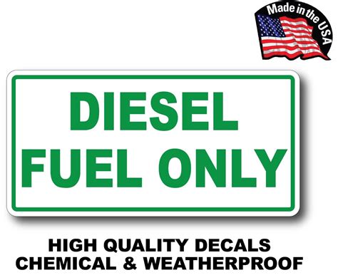 Diesel Fuel Only Vinyl Decal Sticker Label Fuel Door Label Turbo