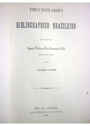 Sebo Do Messias Livro Diccionario Bibliographico Brazileiro Fac