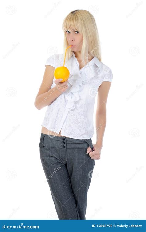 Blonde With Orange Stock Photo Image Of Adult Peel 15892798