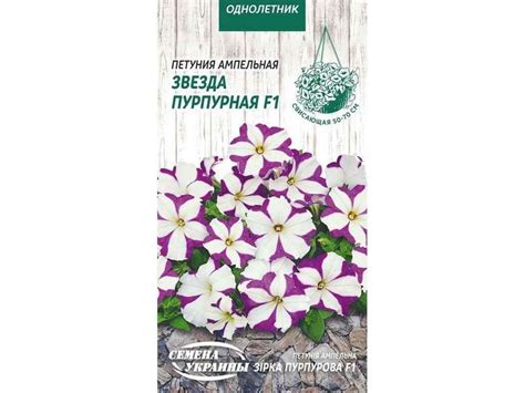 Петунія Ампельна Звезда Пурпурная F1 [10шт] ОД (10 Пачок) ТМ СЕМЕНА ...