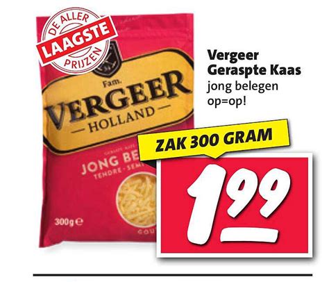 Vergeer Geraspte Kaas Aanbieding Bij Nettorama 1Folders Nl