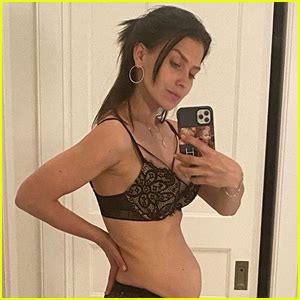 Hilaria Baldwin Shows Off Growing Baby Bump While Posing In Bra