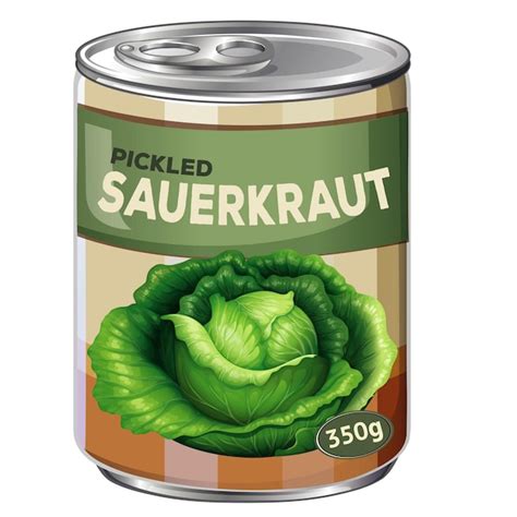 Premium Vector Sauerkraut Can Label