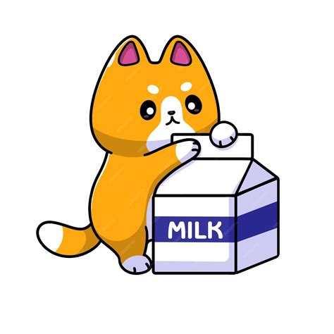 Cat Drinking Milk Clipart