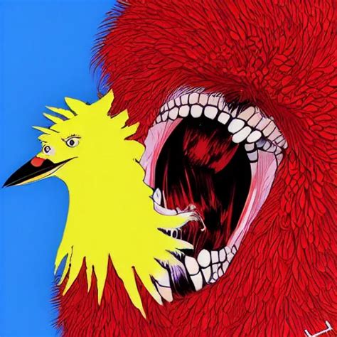 Illustration Of Big Bird Going Crazy By Ilya Kuvshinov Stable