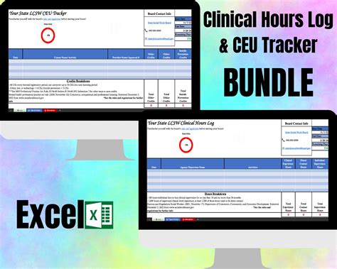 Clinical Hours Log Ceu Tracker Bundle Clinical Hours Etsy