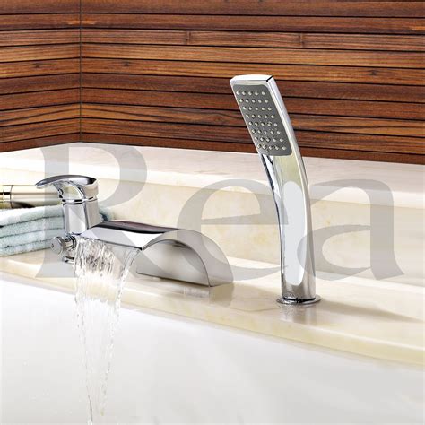 Смеситель на борт ванны Rea Riven REA-B0457 (каскадный излив, на три ...