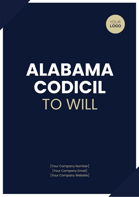 Free Alabama Codicil to Will Template to Edit Online