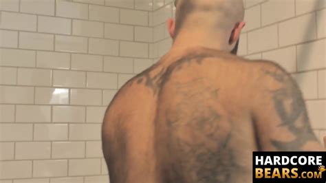 Bear Washes His Furry Body And Spanks His Thick Beefy Ass